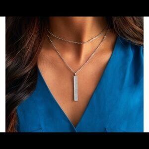 Chloe + Isabel Pave Bar Long Pendant necklace